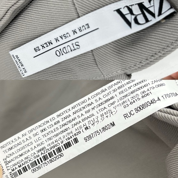 Zara Studio Collection Dart Wide leg Trousers Grey size Medium - Picture 8 of 8